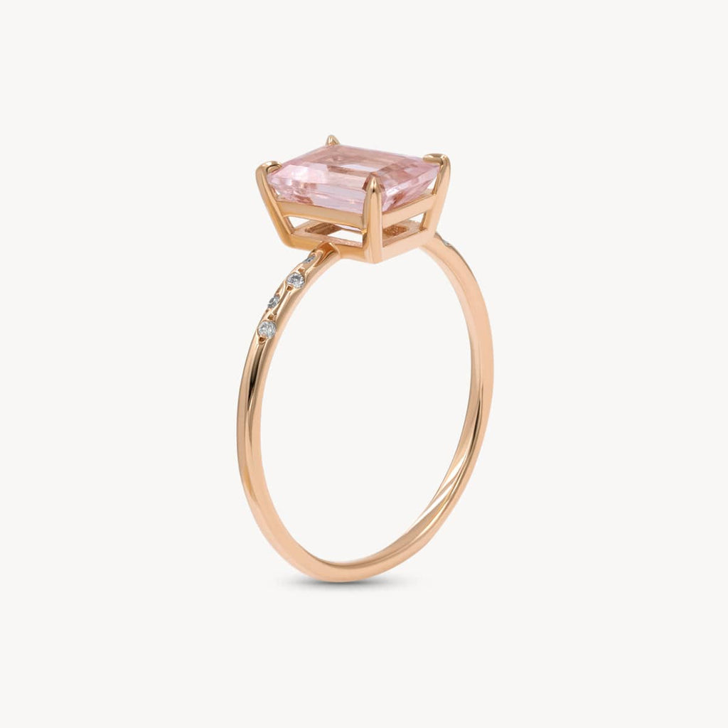 Large Starry Morganite Ring