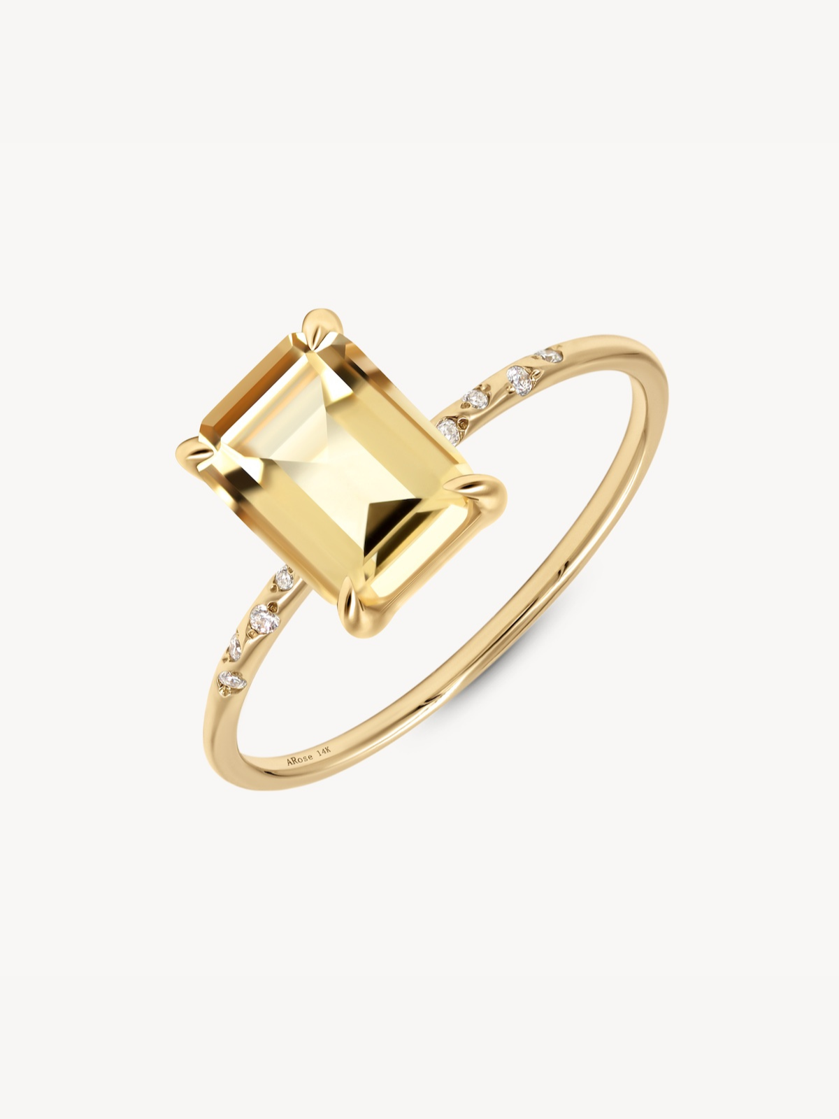 Large Starry Citrine Ring