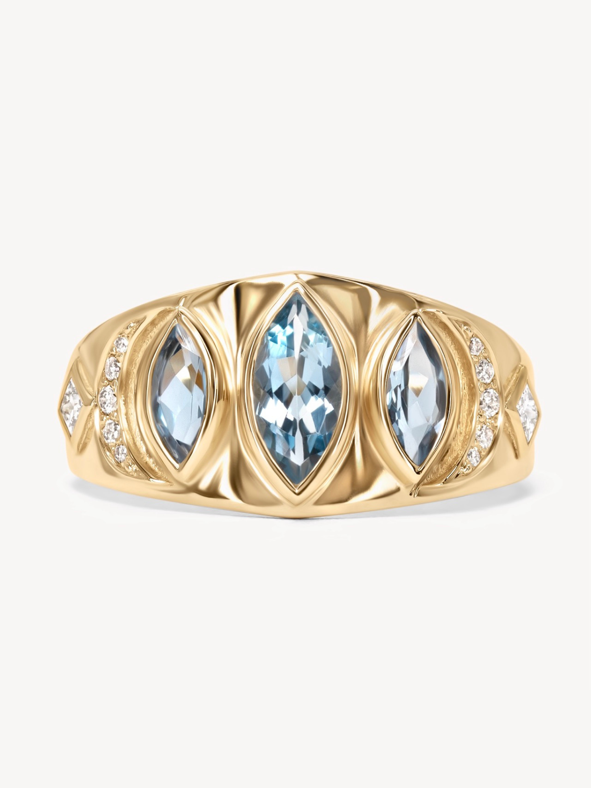 Aquamarine Celeste Ring - OOAK