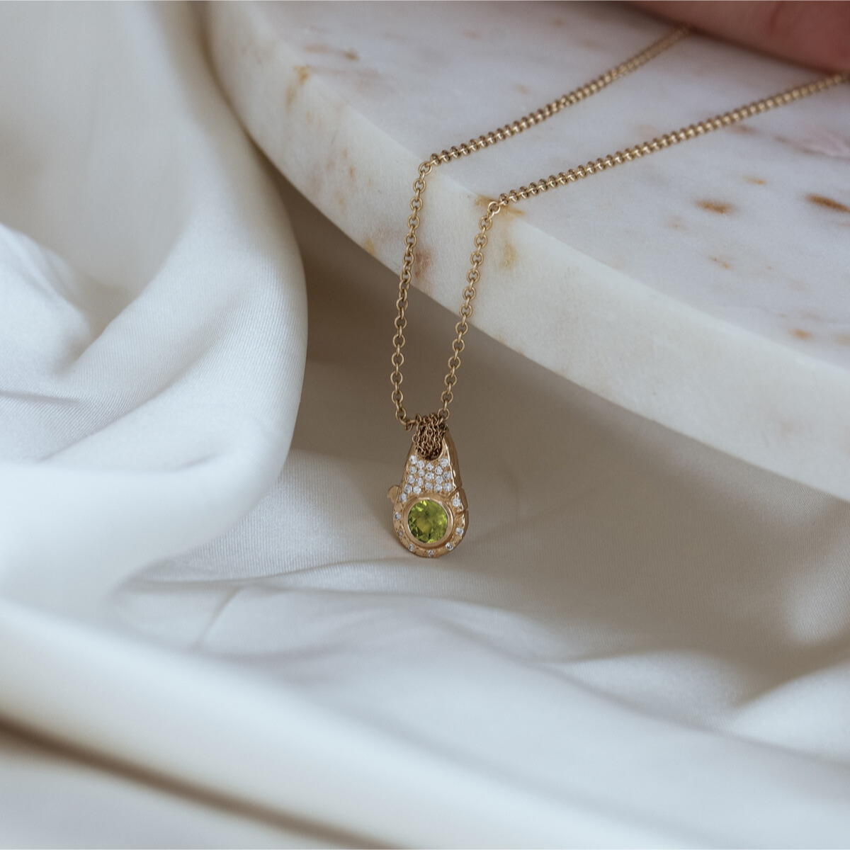 Peridot Lock Necklace