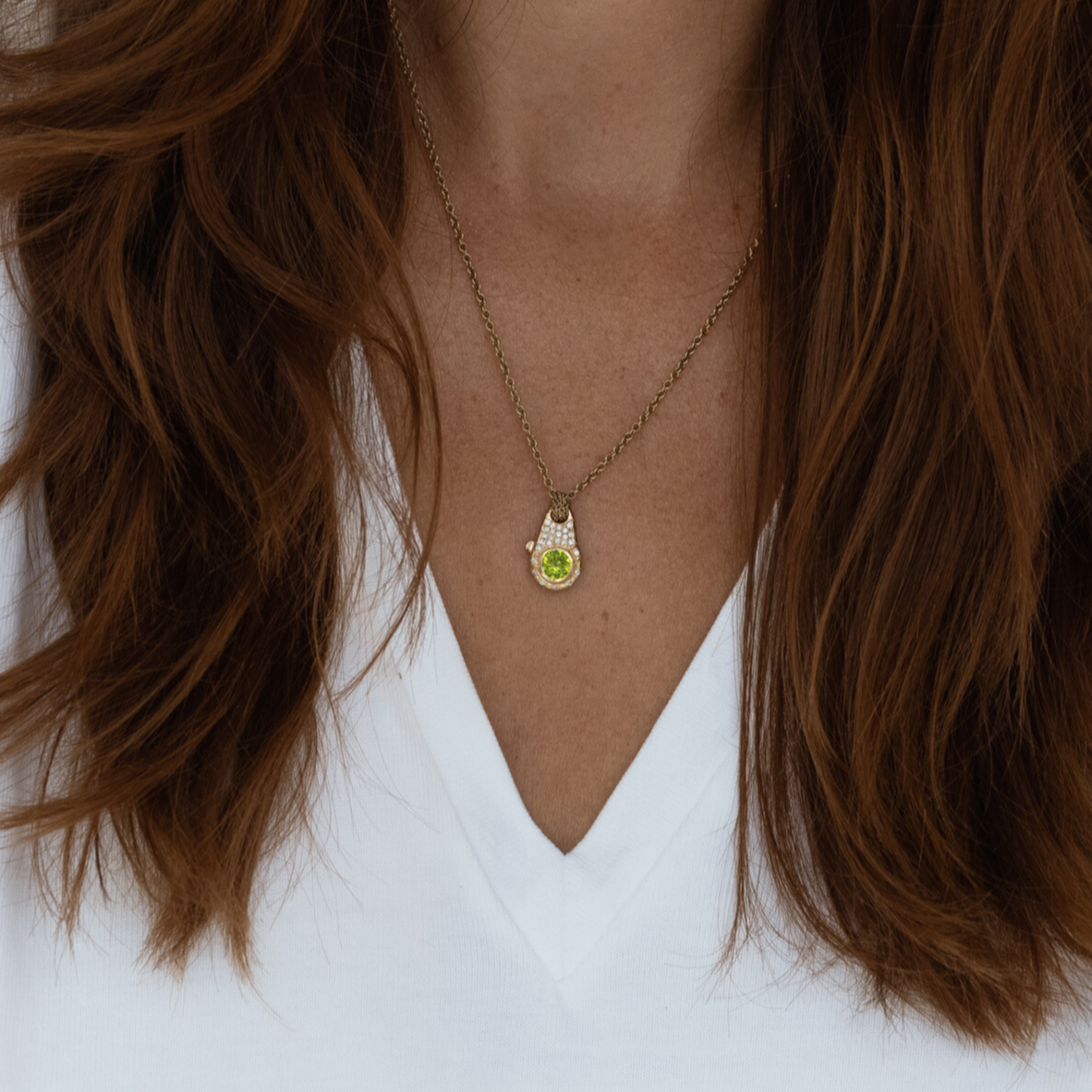 Peridot Lock Necklace