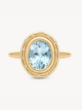 Aquamarine Oval Spotlight Ring