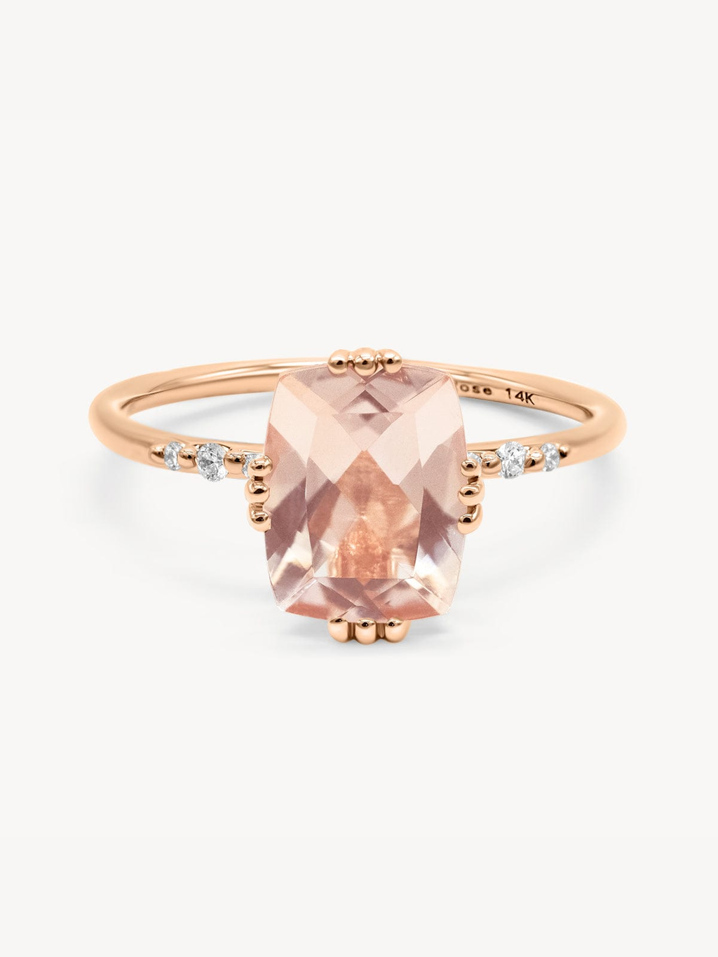 Starry Cushion Morganite Ring