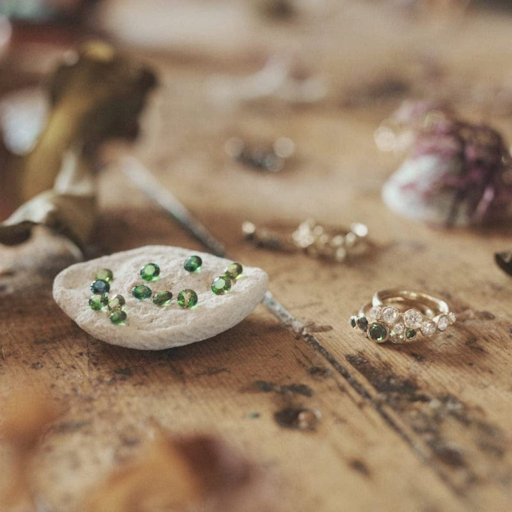 Blue Ocean Sapphires Seaweed Ring