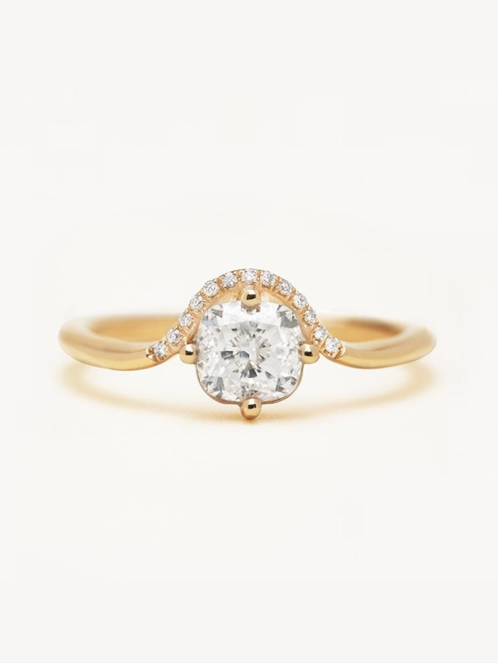 Cushion Diamond Crown Ring