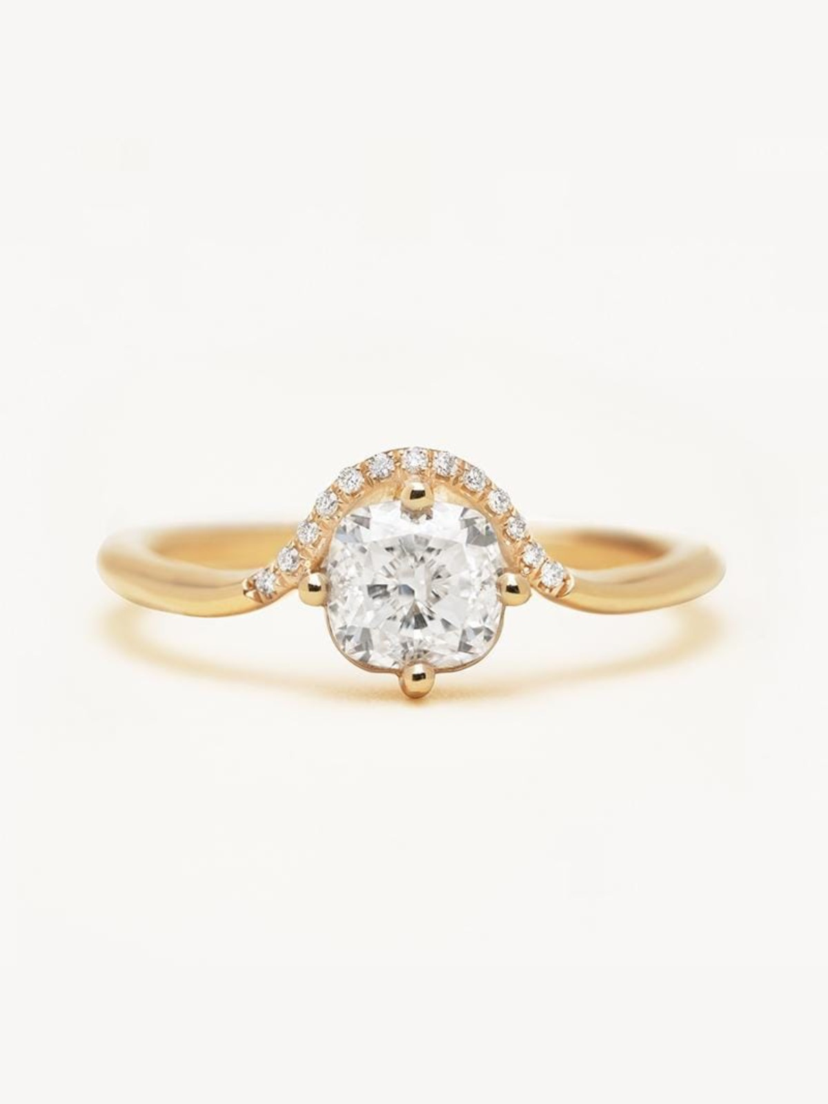 Cushion Diamond Crown Ring