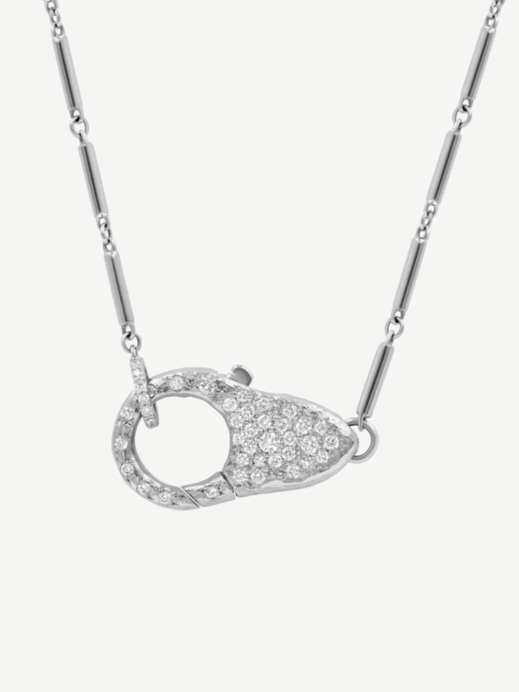 Pave Diamond Lock Necklace