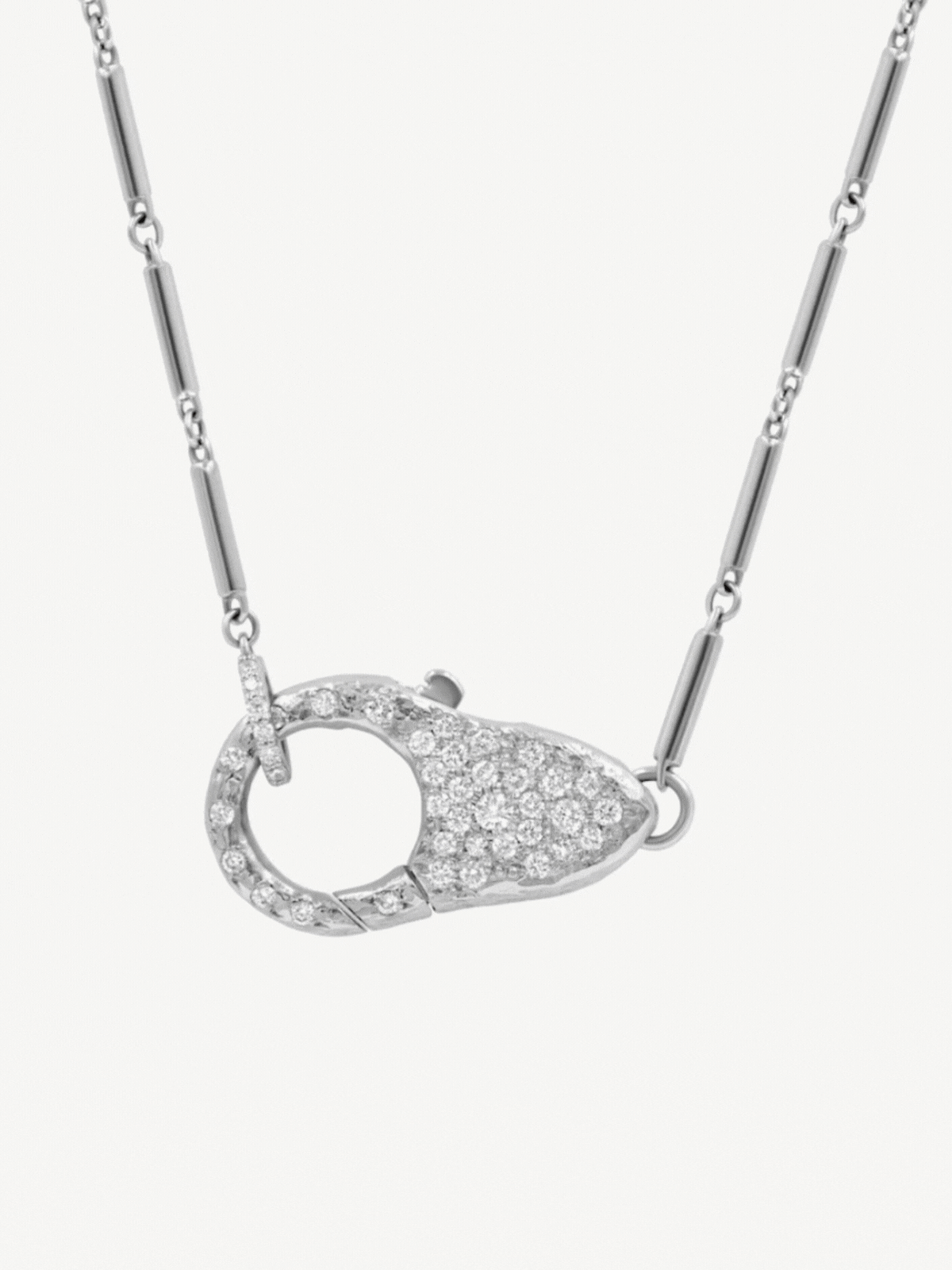 Pave Diamond Lock Necklace