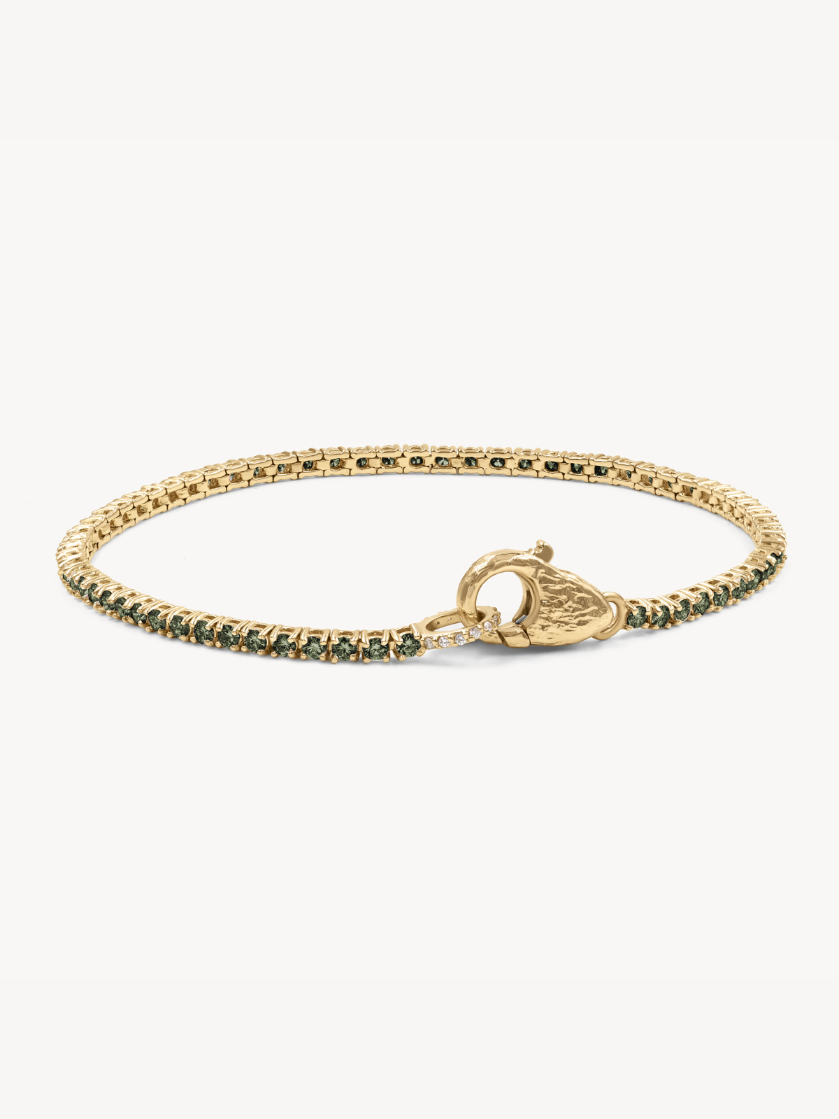 Green Tourmaline Tennis Lock Bracelet