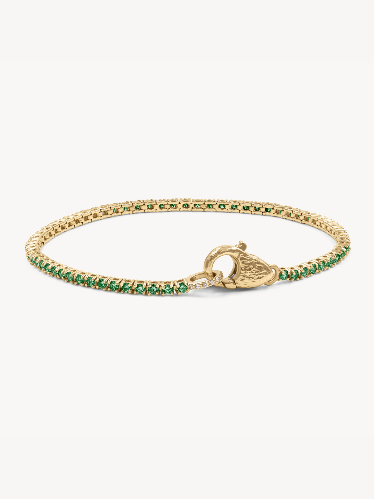 Emerald Tennis Lock Bracelet