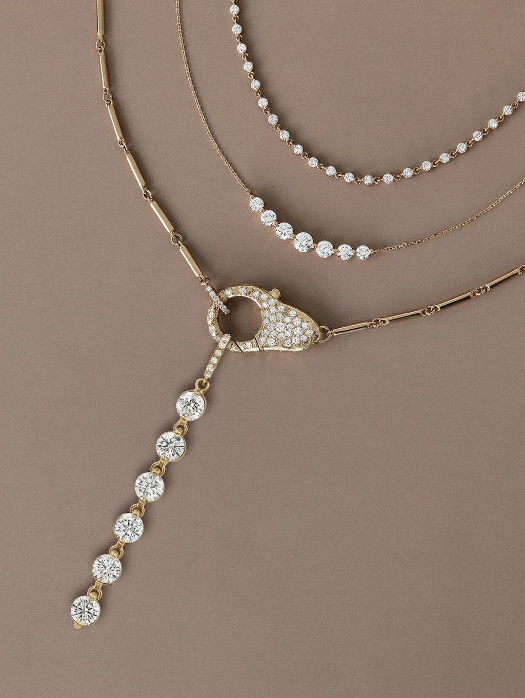 Pave Diamond Lock Necklace