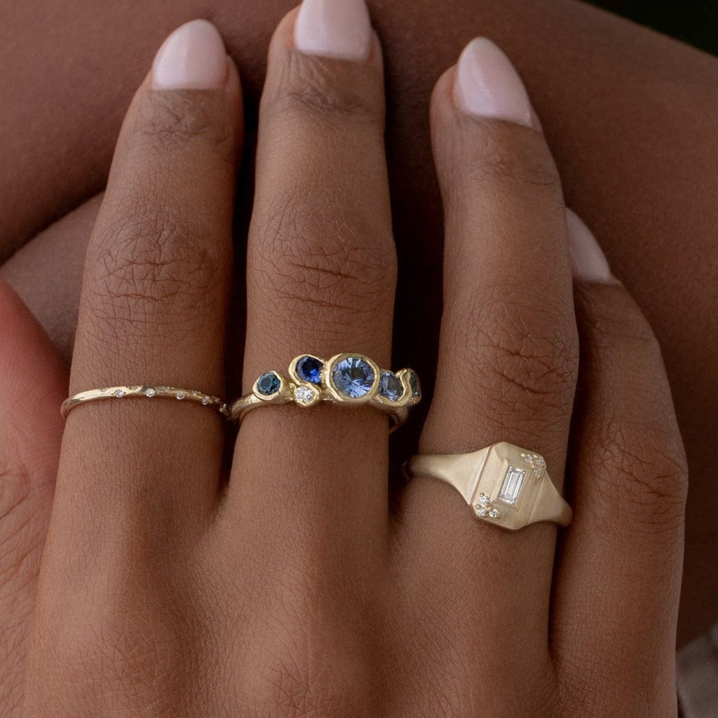 Blue Ocean Sapphires Seaweed Ring