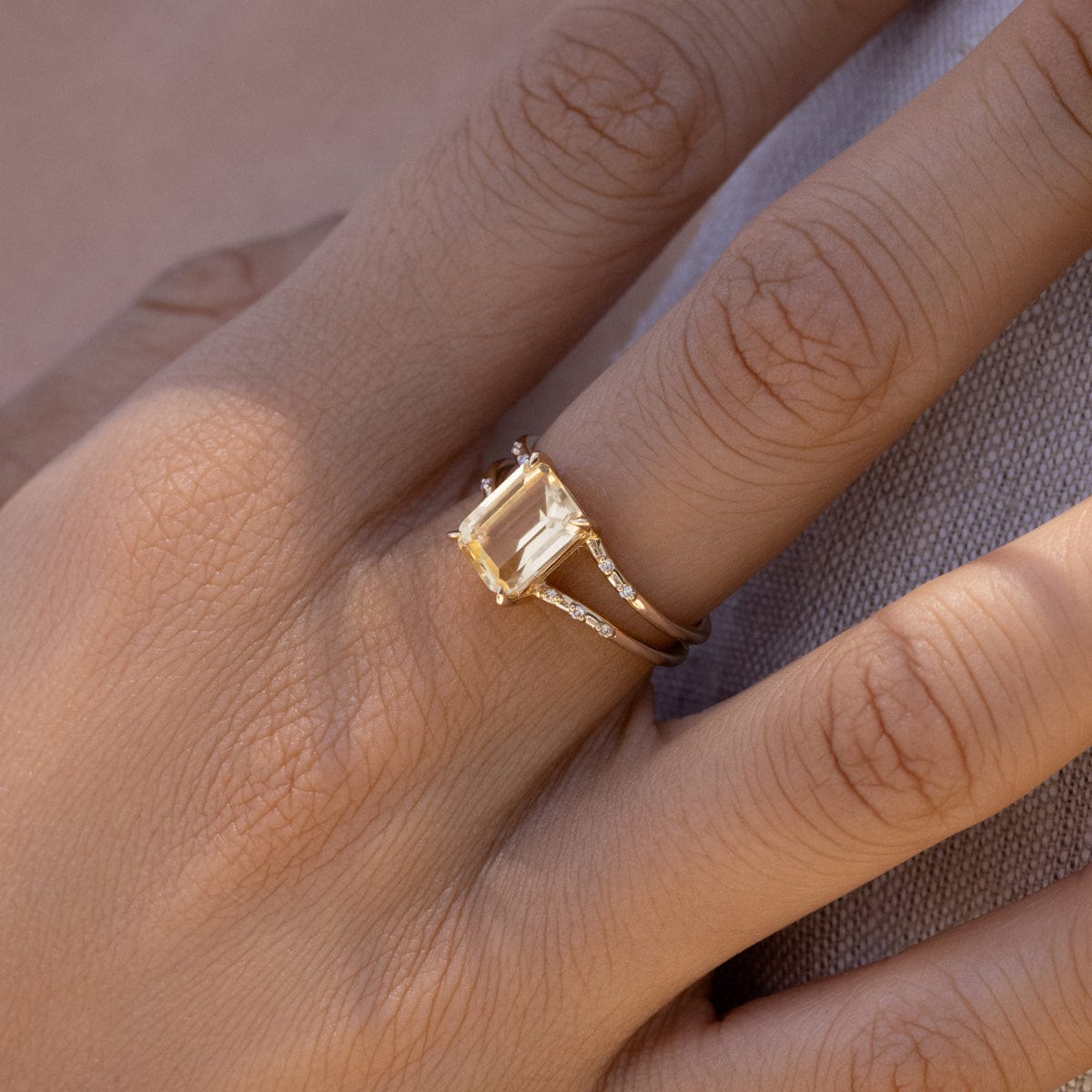 Starry Citrine Ring