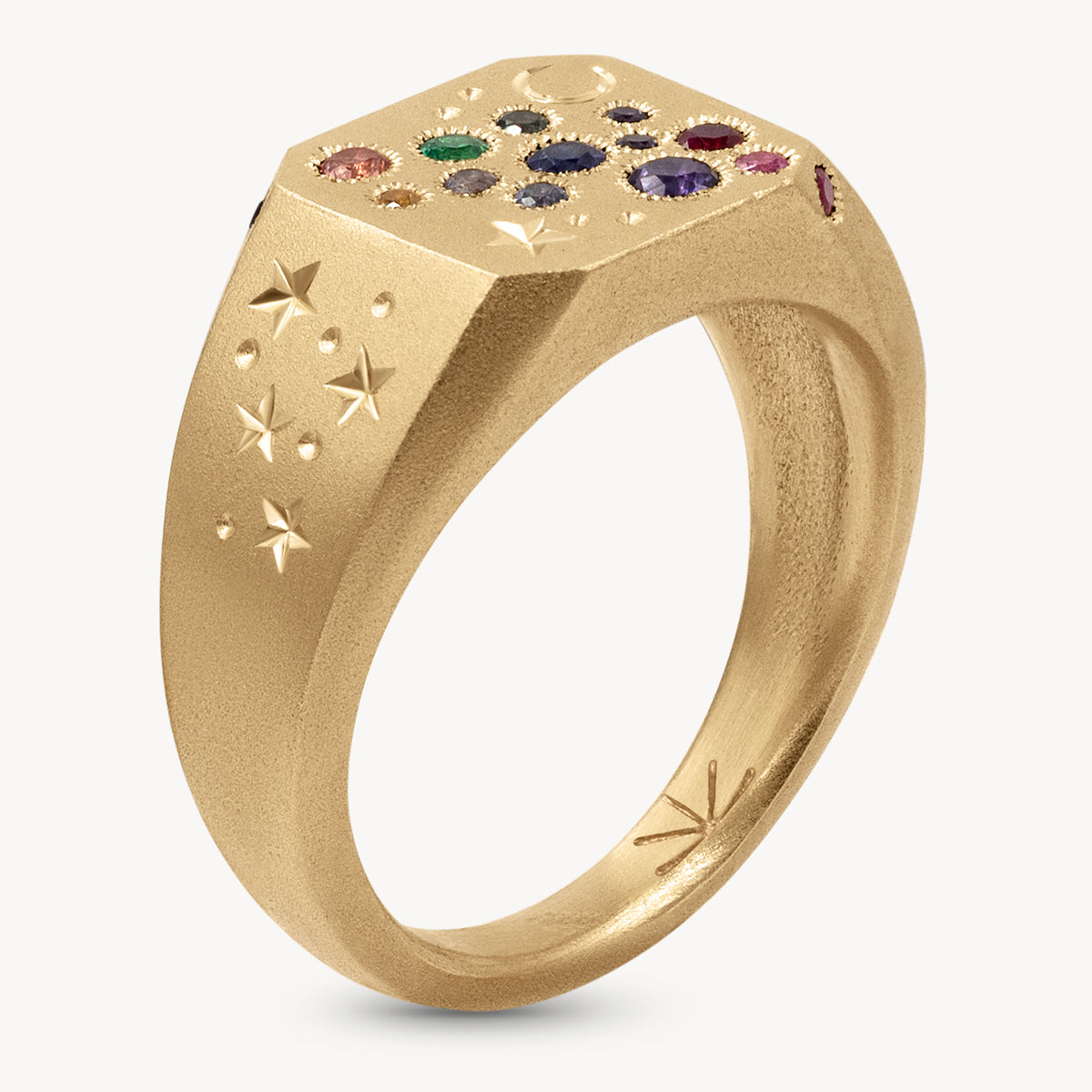 Rainbow Sapphire Celestial Ring