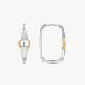 Mixed Metal Diamond Buckle Earrings