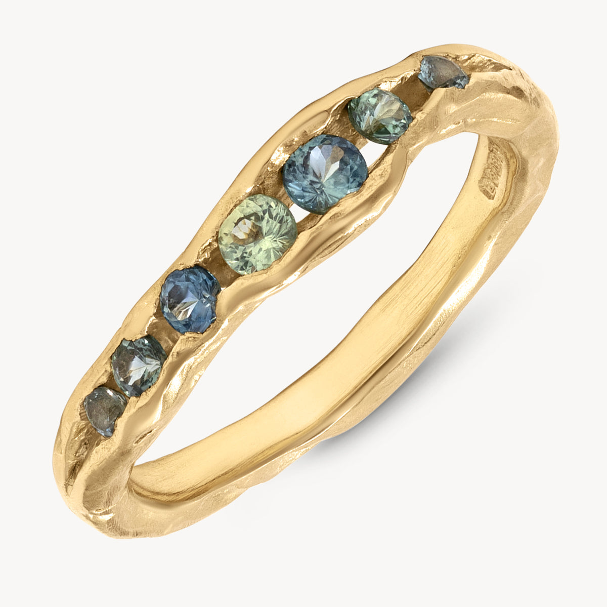 Sapphire Half Channel Ring