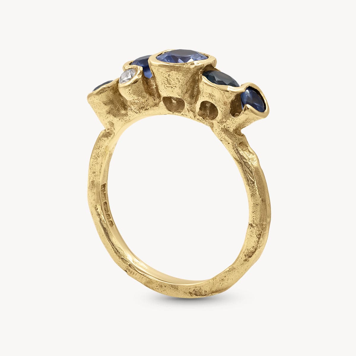 Blue Ocean Sapphires Seaweed Ring