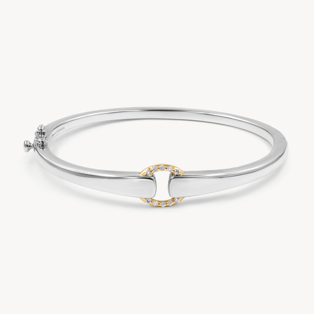Mixed Metal Diamond Buckle Bracelet
