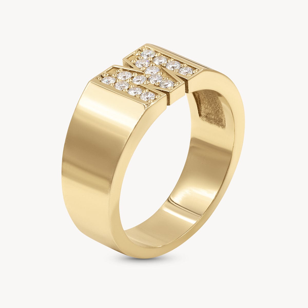 Pave Letter M Ring