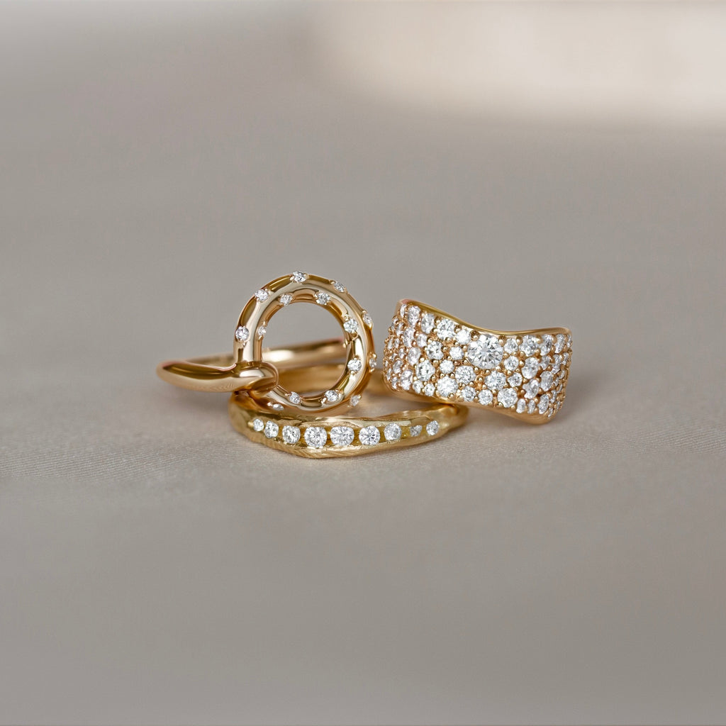 Crested Half Channel Ring