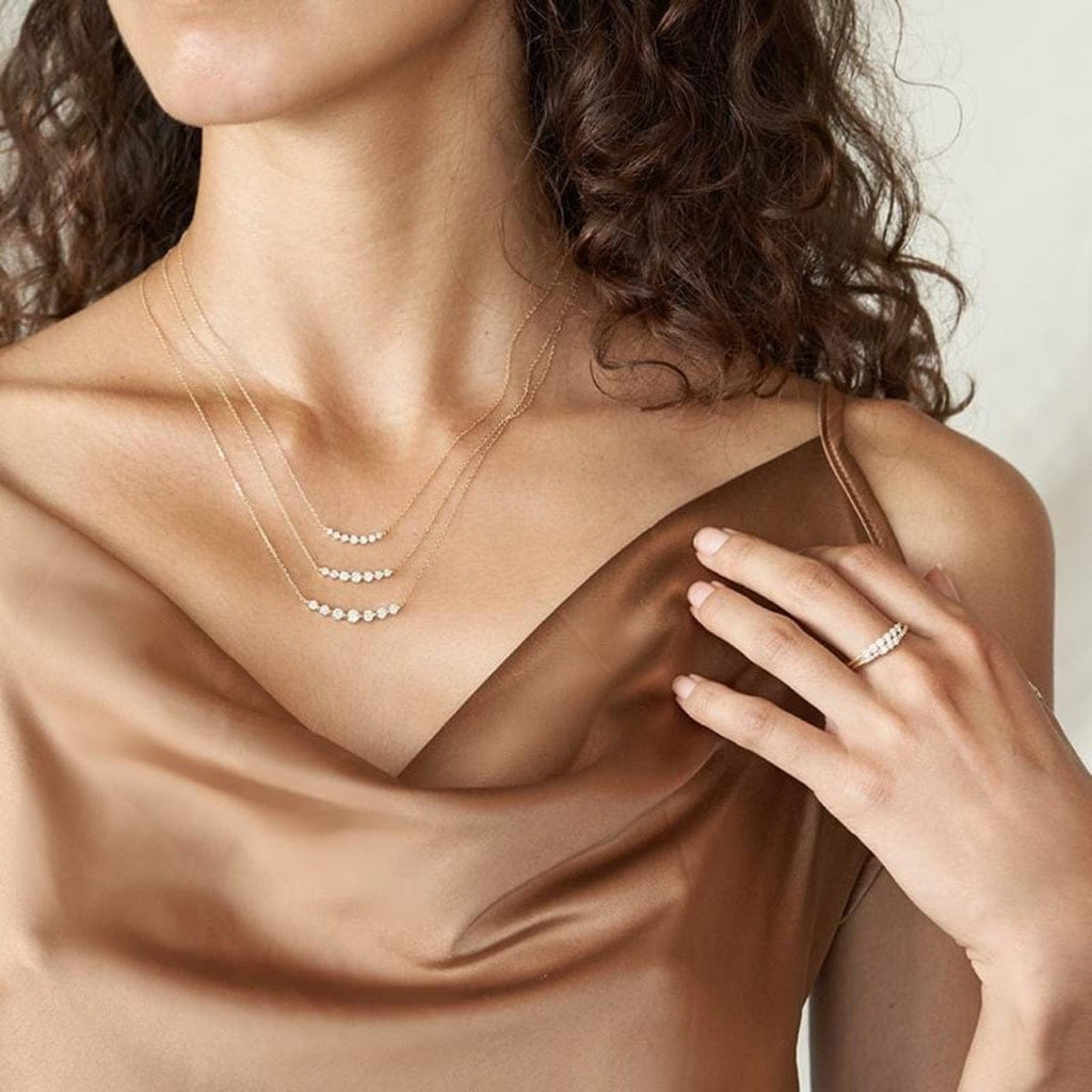 Lab-Grown Floating White Diamond Necklace
