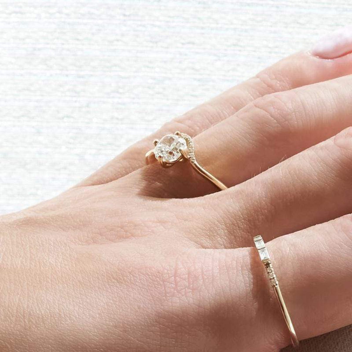 Cushion Diamond Crown Ring