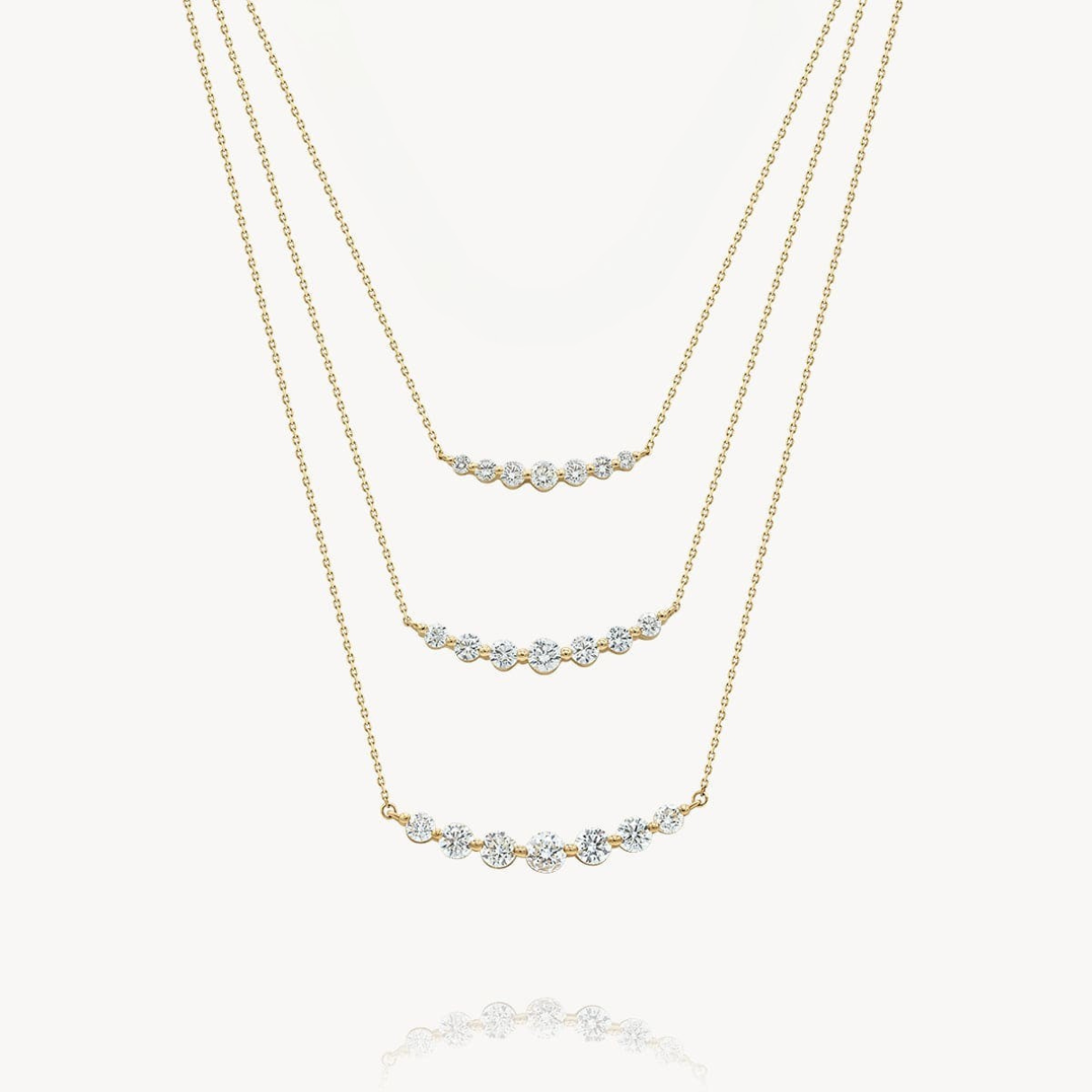 Floating Lab-Grown White Diamond Necklace
