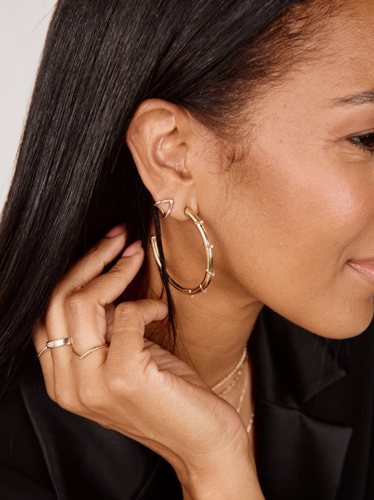 Diamond Hook Earrings