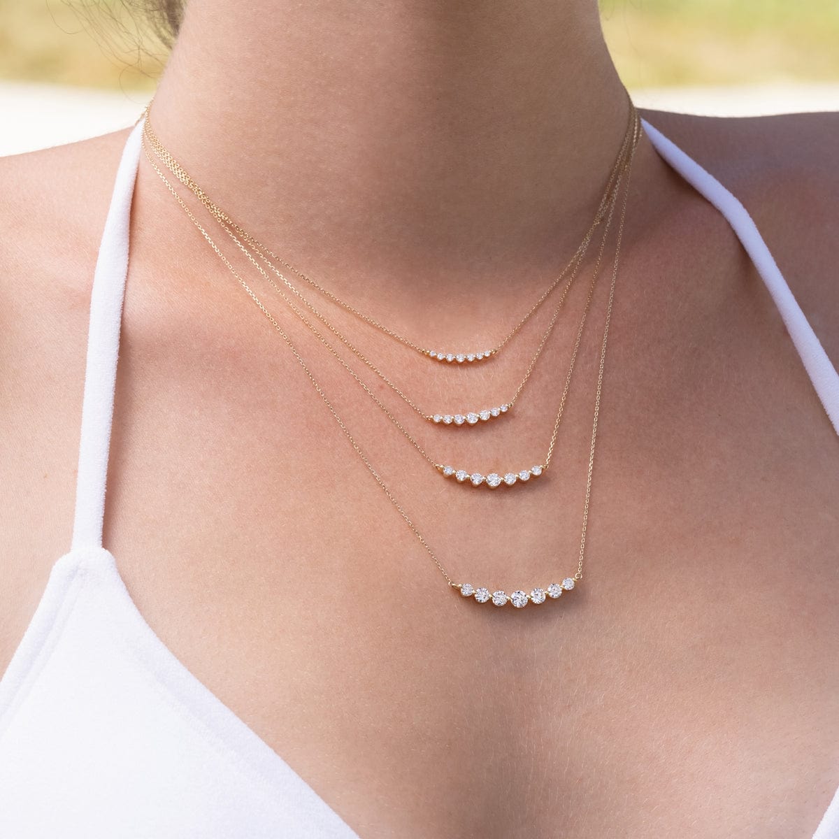 Lab-Grown Floating White Diamond Necklace