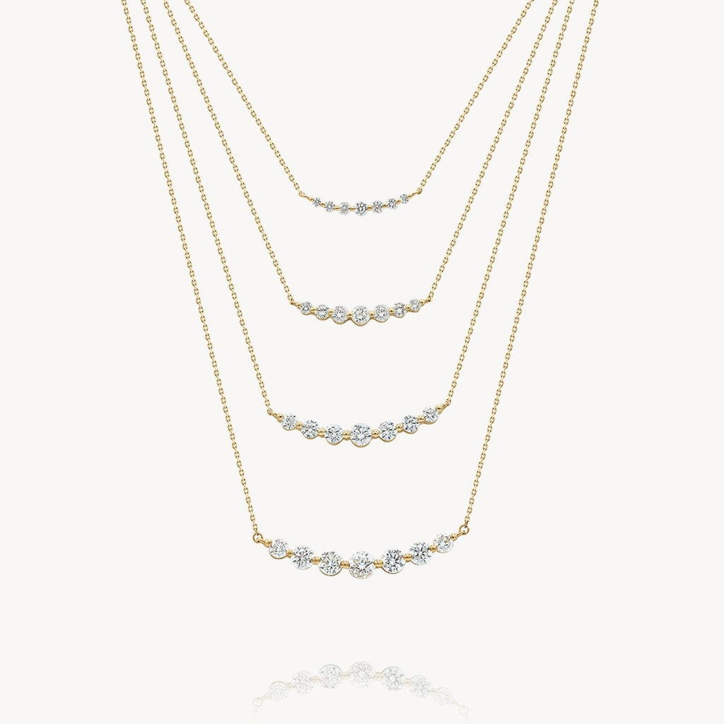 Floating Natural White Diamond Necklace