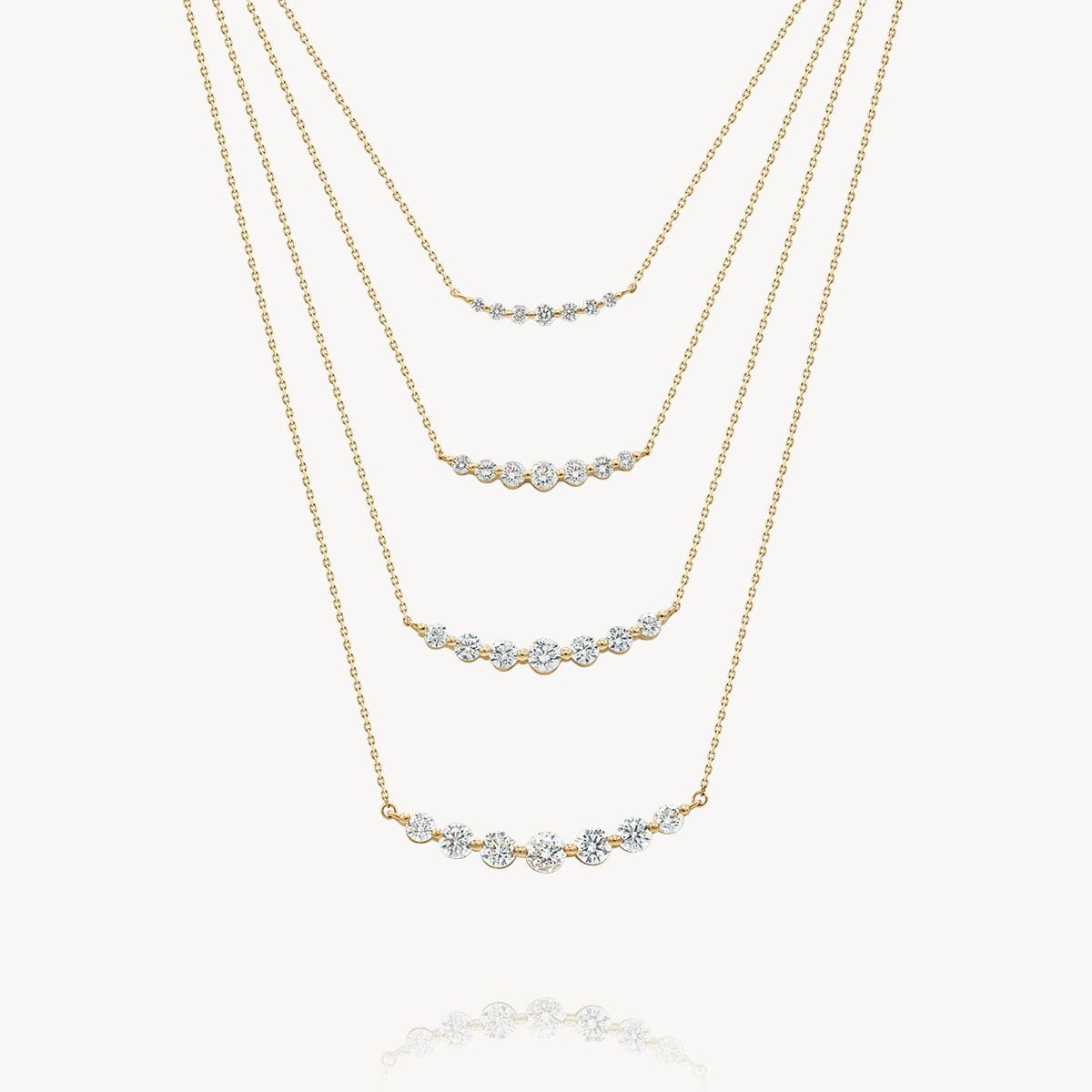 Floating Natural White Diamond Necklace