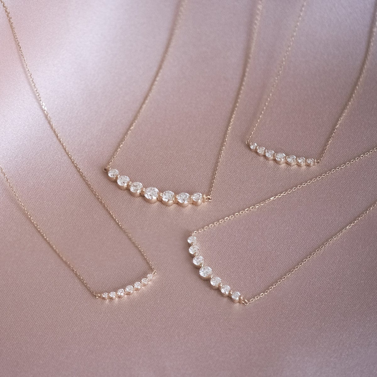 Lab-Grown Floating White Diamond Necklace