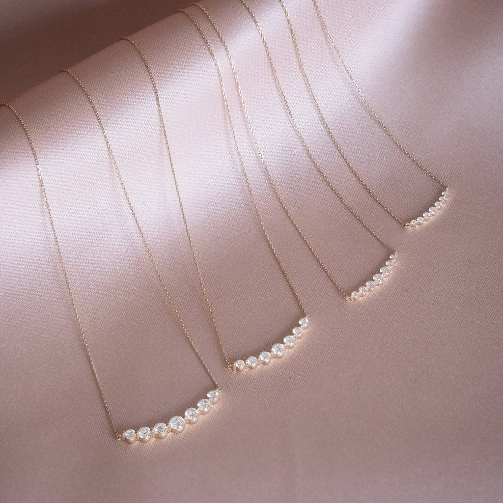 Lab-Grown Floating White Diamond Necklace