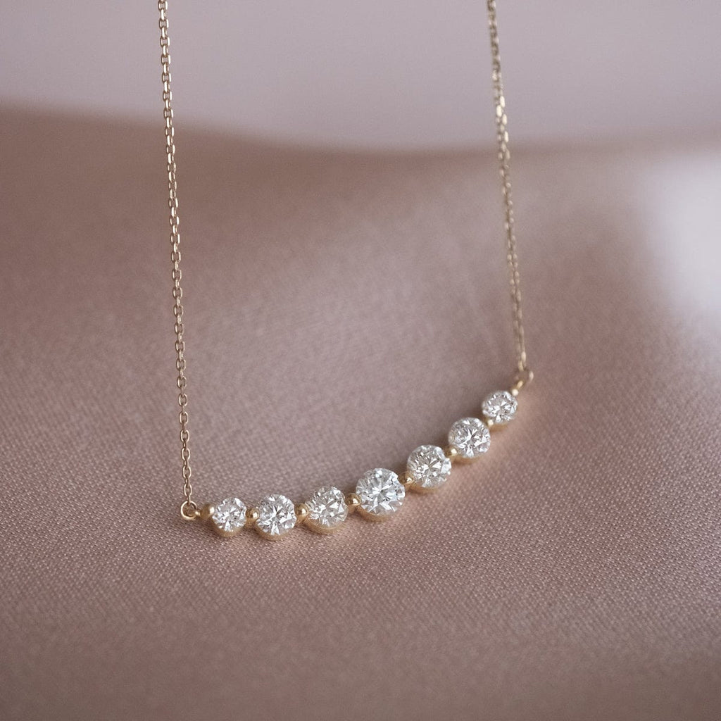 Lab-Grown Floating White Diamond Necklace