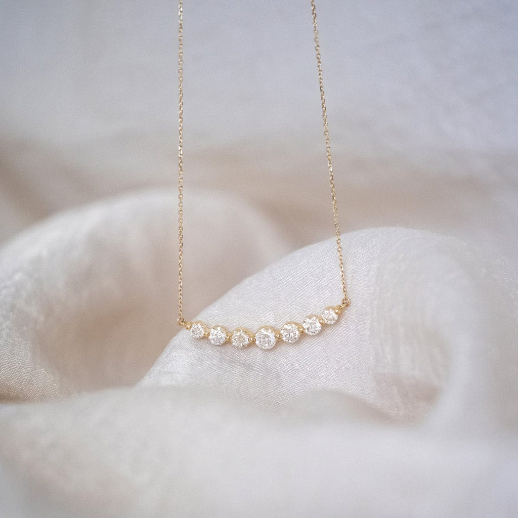 Lab-Grown Floating White Diamond Necklace