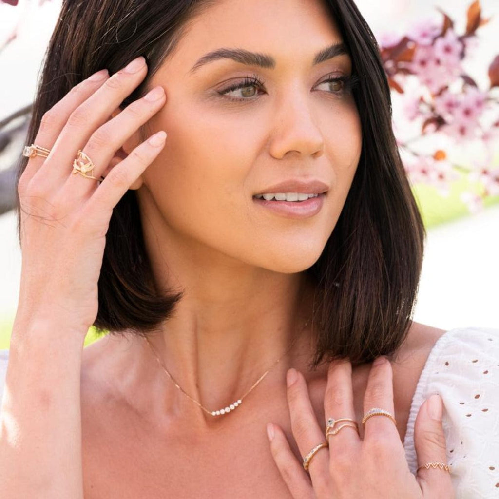 Lab-Grown Floating White Diamond Necklace