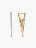 Elongated Diamond "V" Hoop Earrings