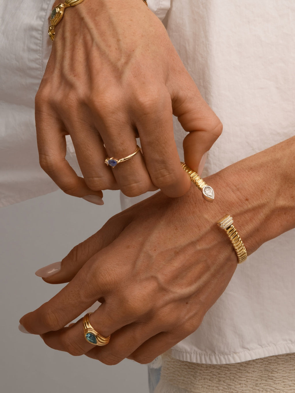 Gold Pear Coil Cuff