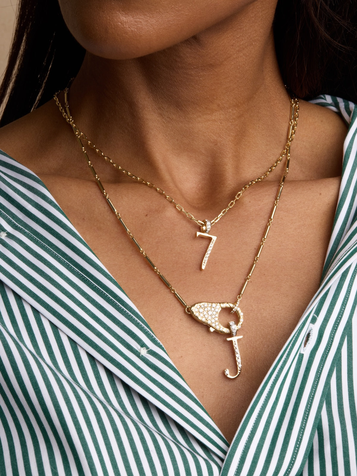 Diamond Initial Pendants