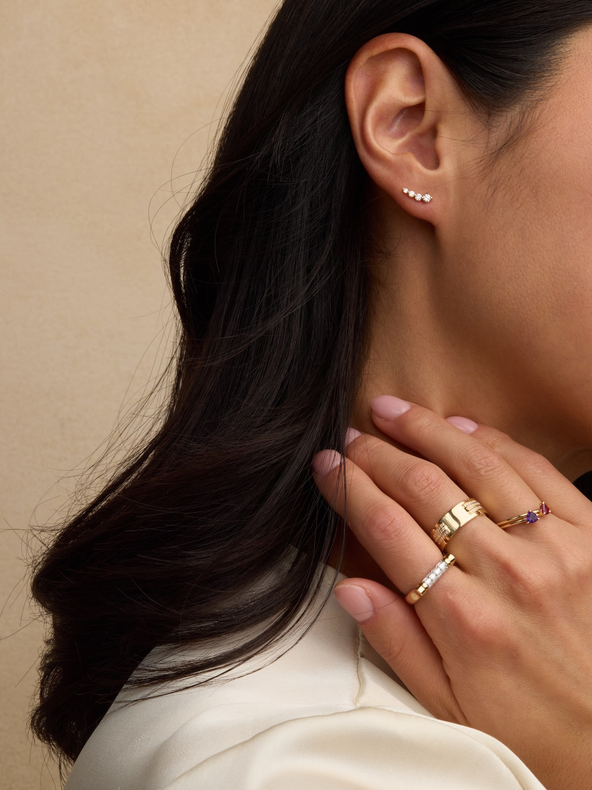 Curved Diamond Studs