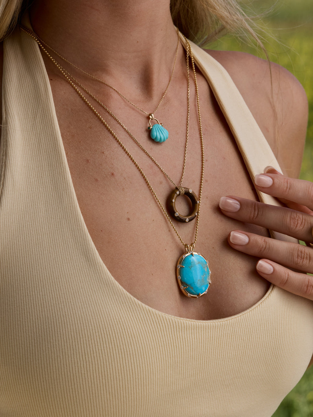 Seashell Turquoise Pendant