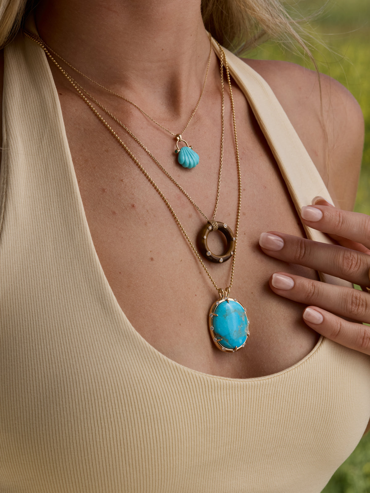 Seashell Turquoise Pendant