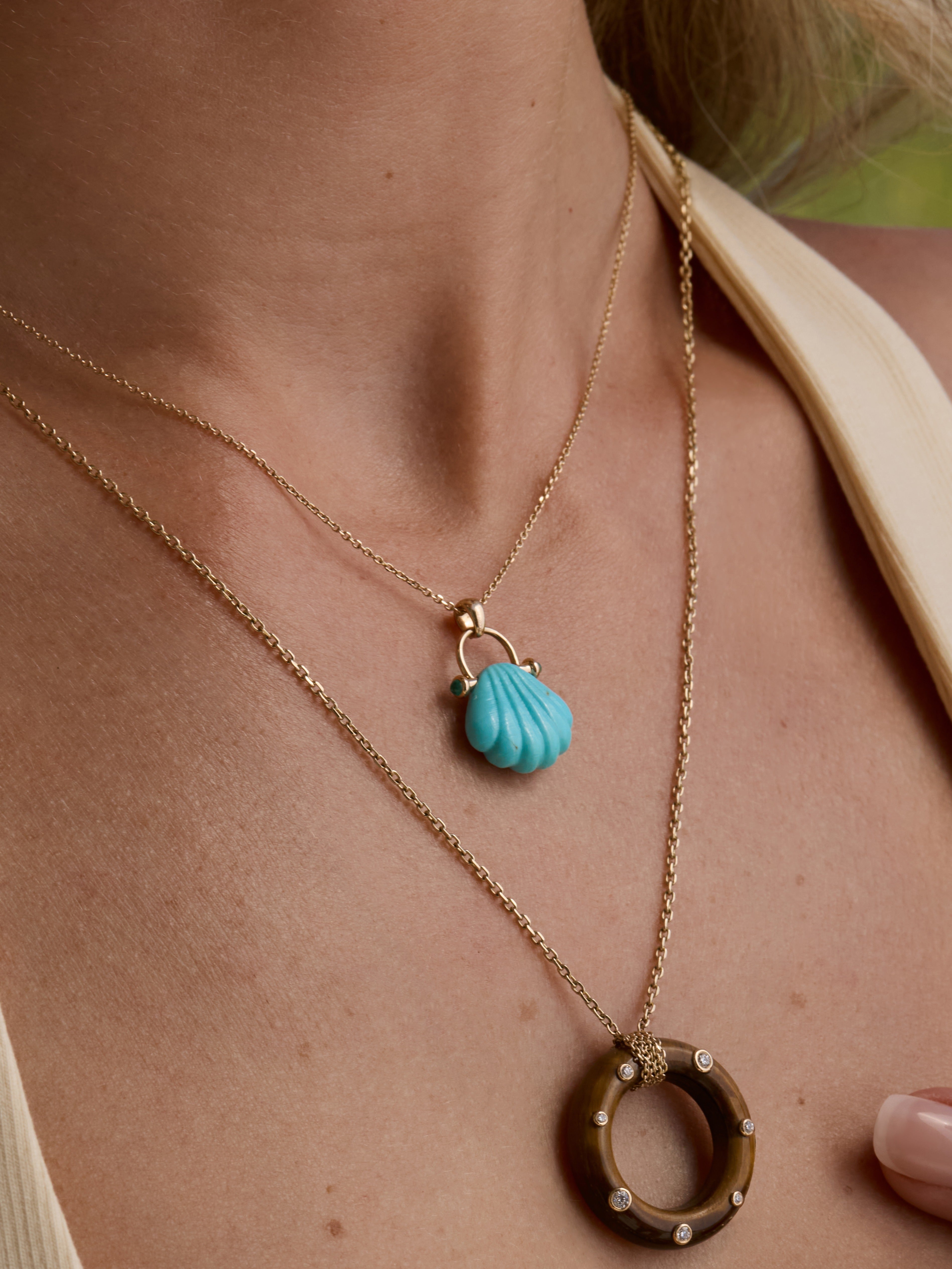 Seashell Turquoise Pendant