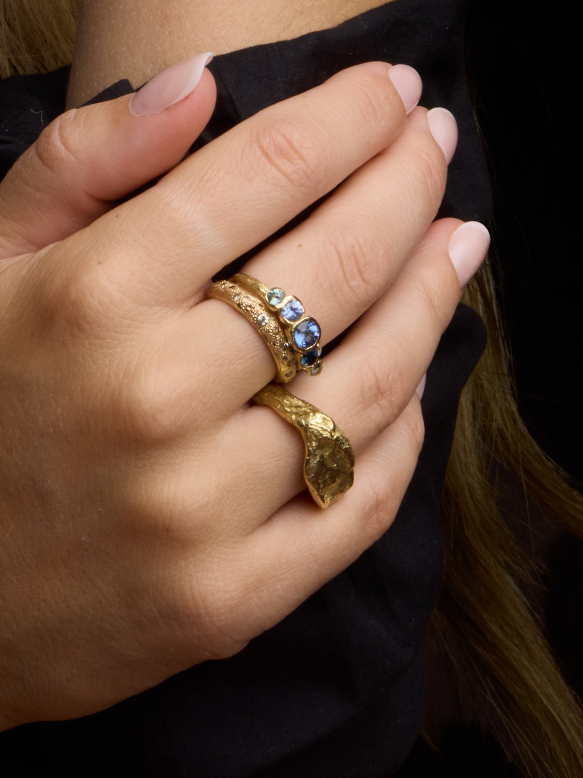 Champagne Diamond Scatter Ring