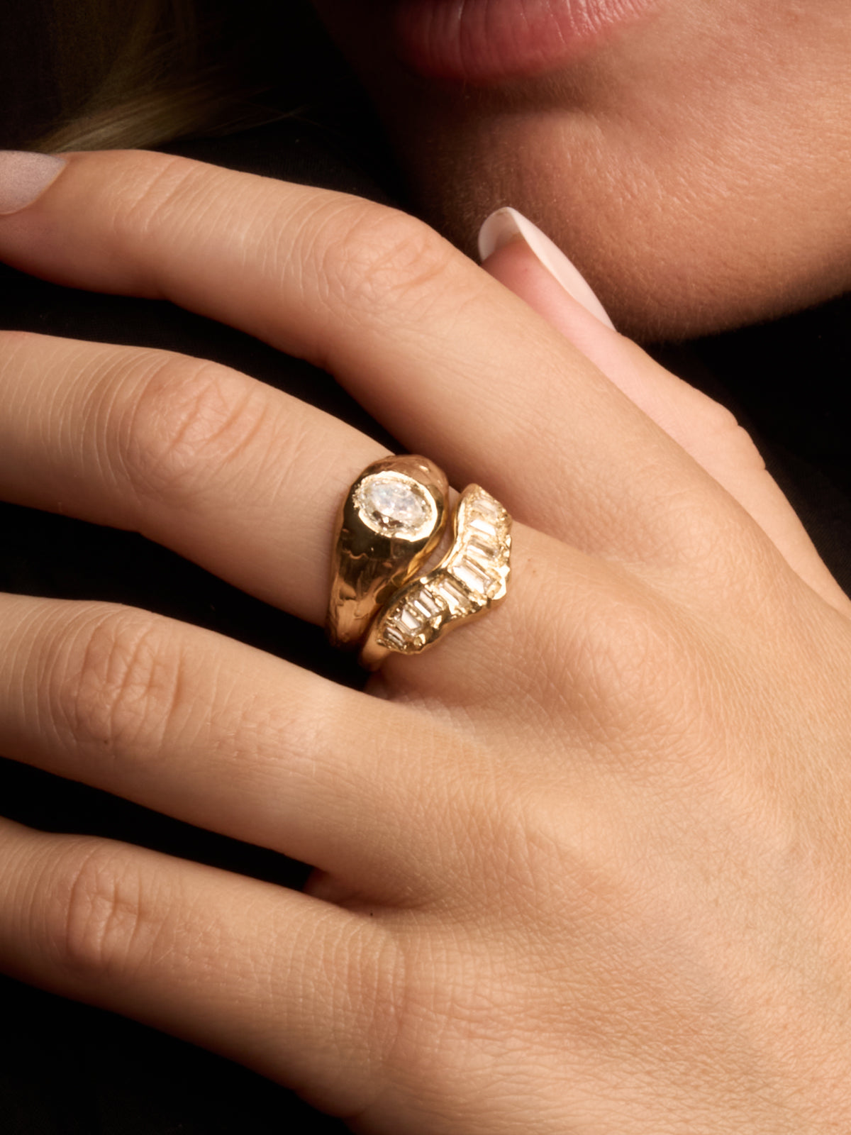 Soft White Diamond Scatter Ring