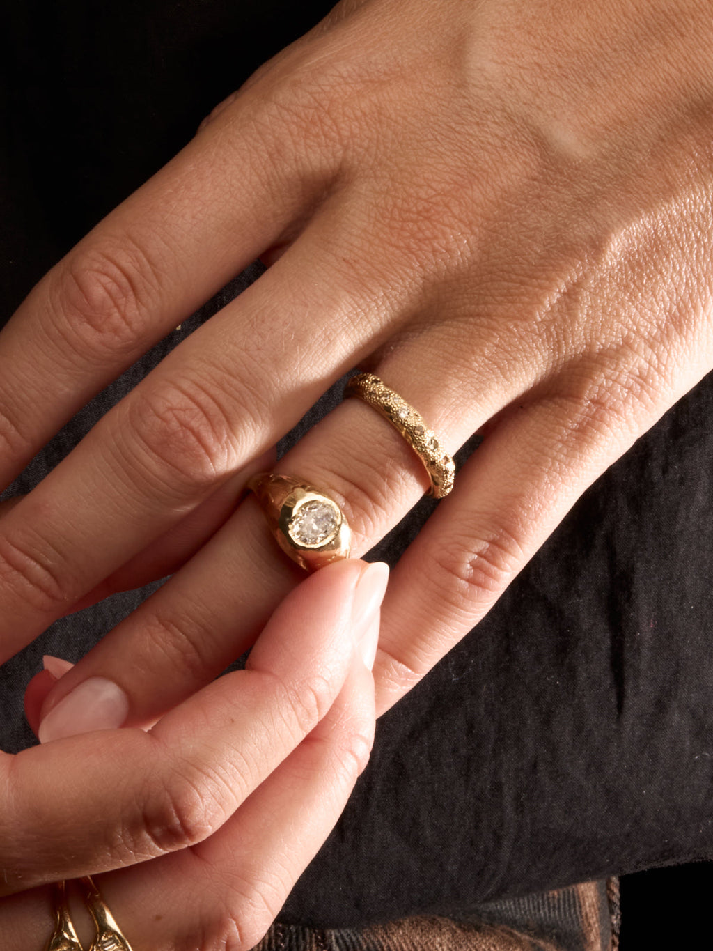 Armach White Diamond Signet Ring