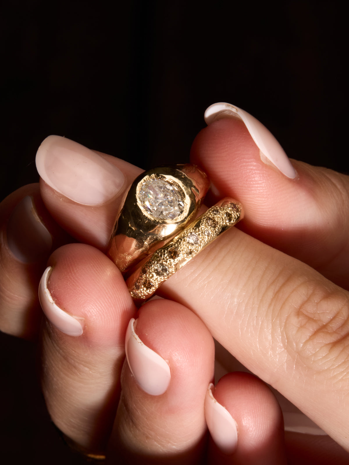 Armach White Diamond Signet Ring
