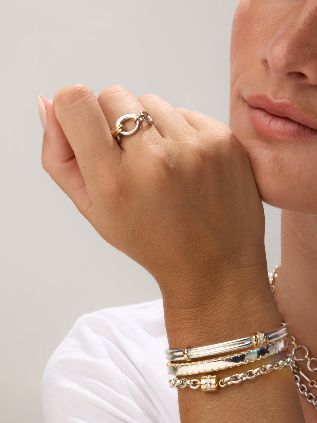 Golden Arc Hinge Bracelet