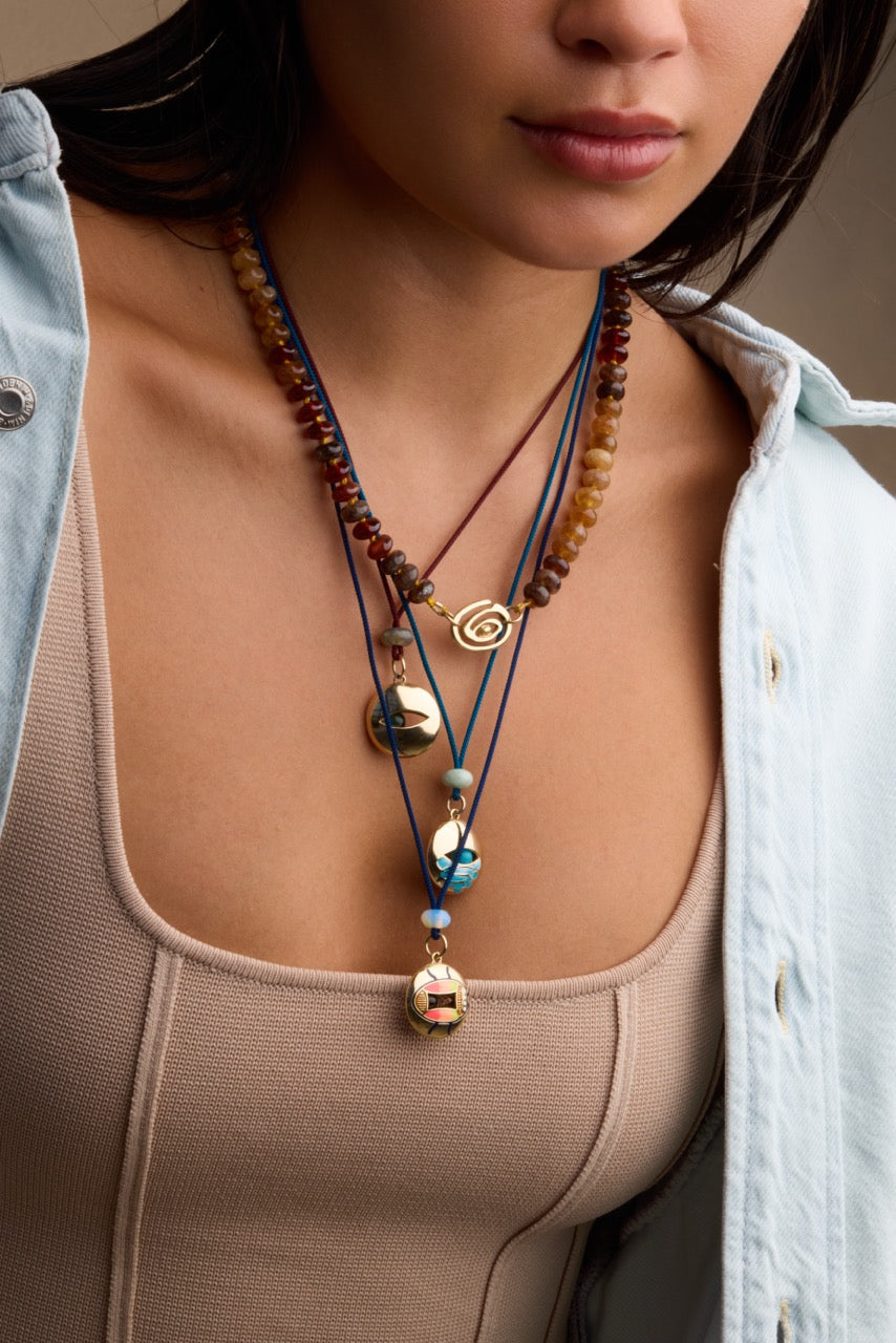 Enamel Swirl Eye Pendant