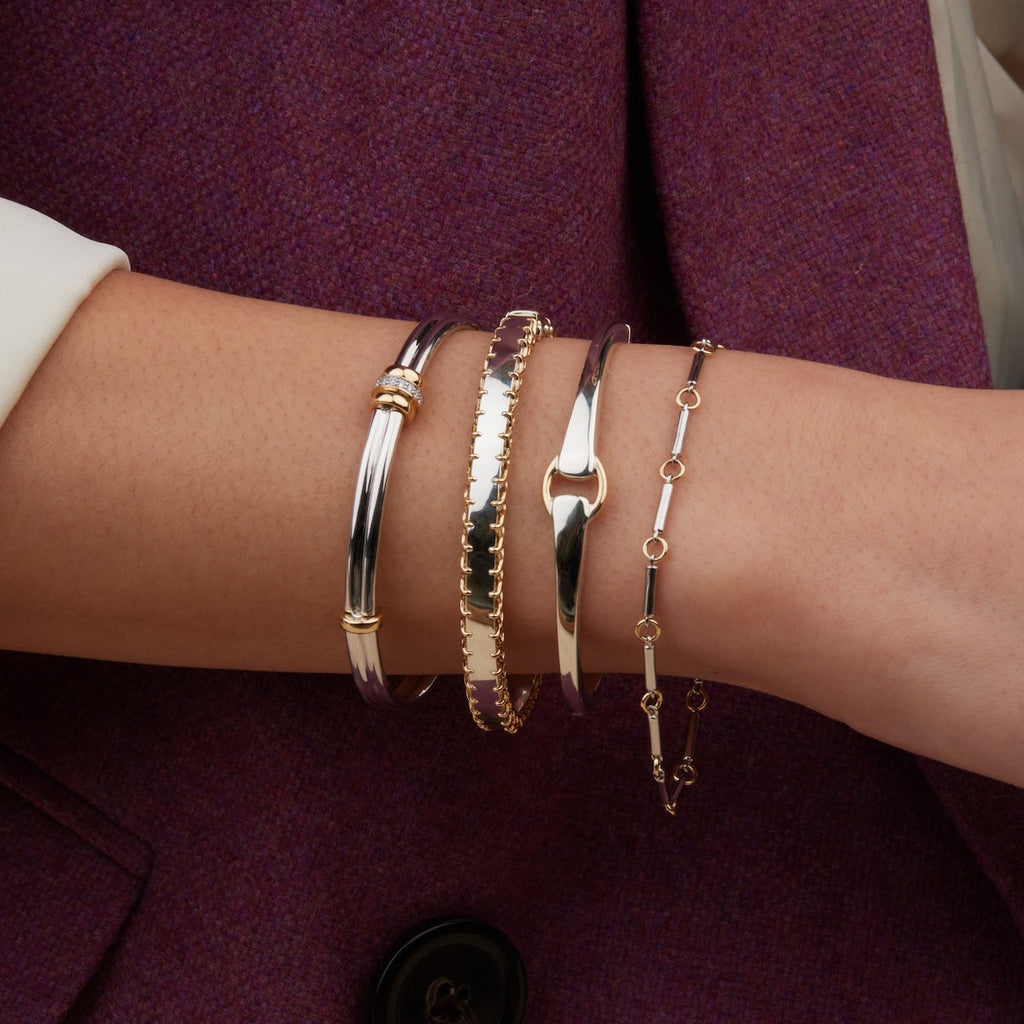 Golden Arc Hinge Bracelet